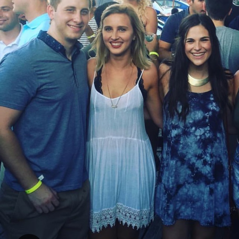 White dress with cream lace detailing